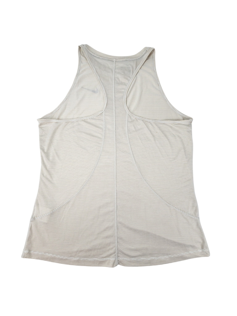 Nike Running Dri-FIT Tank Top Women's Large Cream Tan Stripe Racerback Athletic - Picture 11 of 15